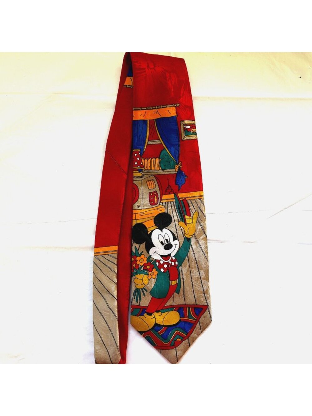 Disney Mickey Unlimited Neck Tie Mickey Mouse with flowers